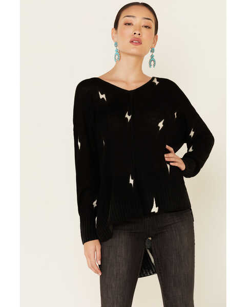 Revel Women's Lightening Pullover Sweater , Black, hi-res