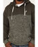 Hooey Men's Jimmy Quilted 1/4 Button Hooded Pullover, Olive, hi-res