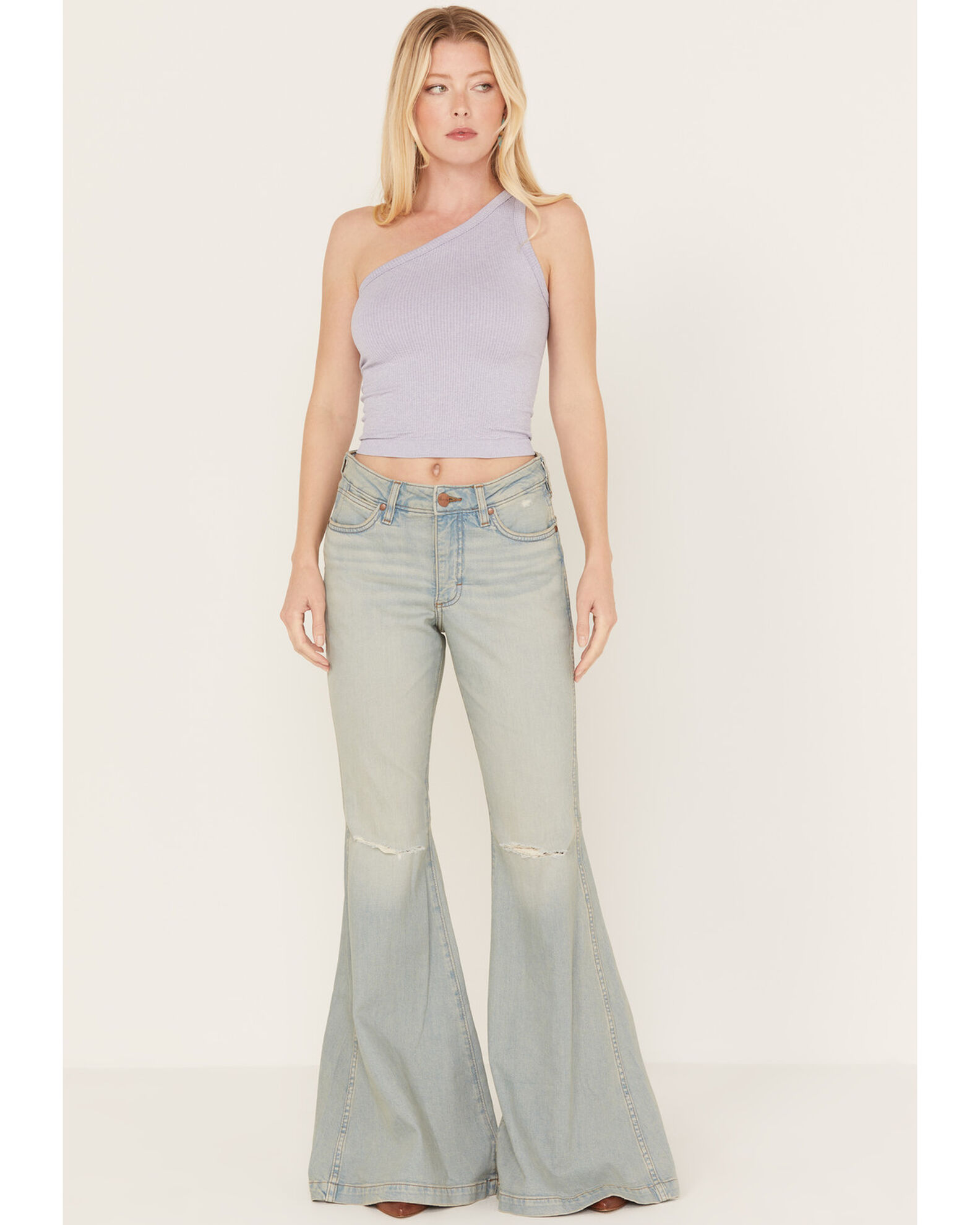 Wrangler retro crop flare jeans top