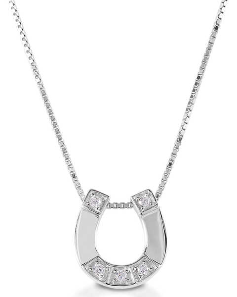 Image #1 -  Kelly Herd Women's Small Horseshoe Pendant Necklace, Silver, hi-res