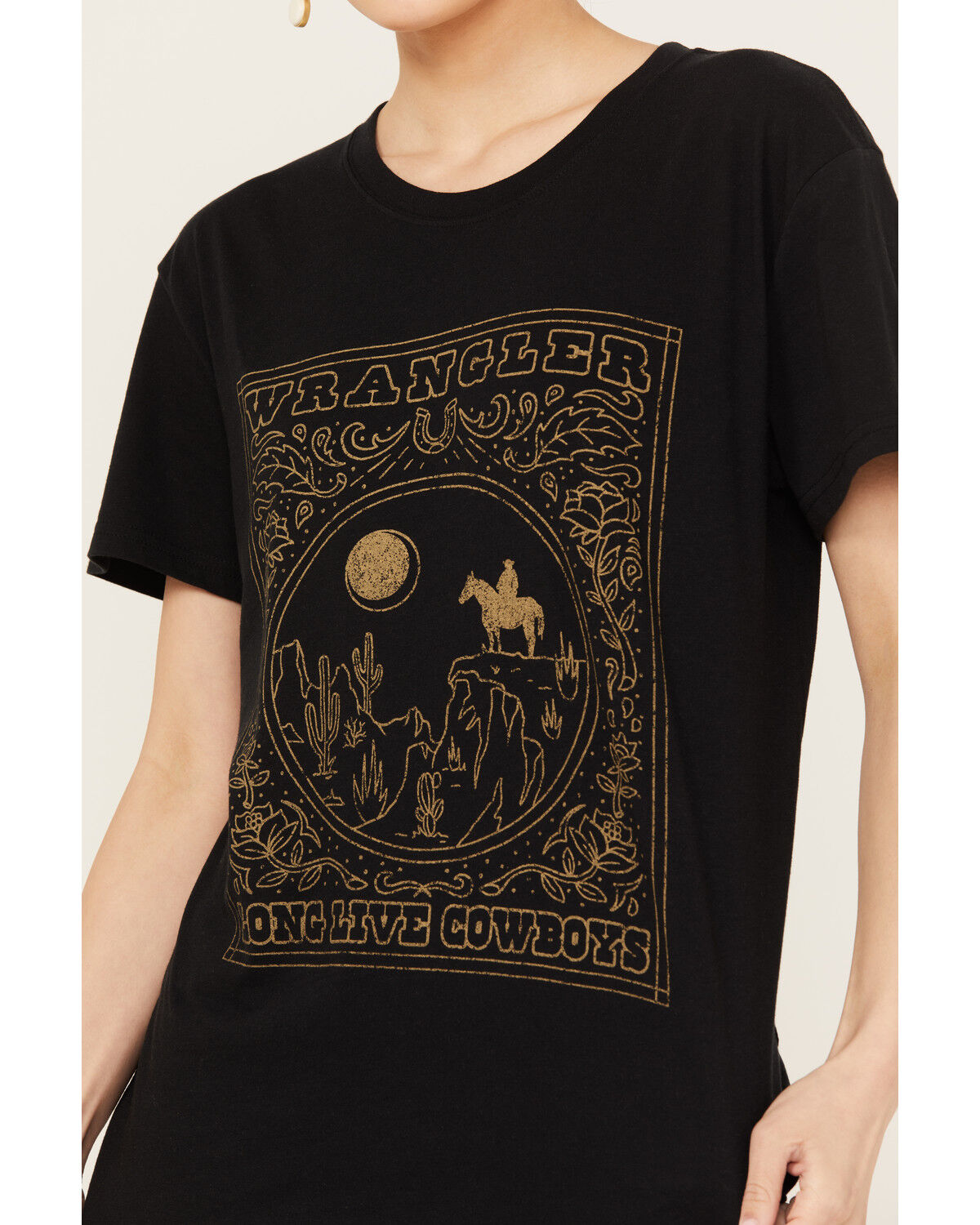 Image #3 - Wrangler Women's Desert Scene Short Sleeve Graphic Tee, Black, hi-res