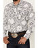 Image #3 - Cowboy Hardware Men's Bandana Print Long Sleeve Pearl Snap Western Shirt, White, hi-res