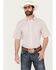 Resistol Men's Chester Plaid Print Short Sleeve Button Down Western Shirt, Red, hi-res