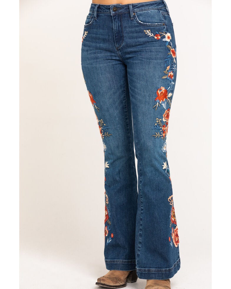 Driftwood Women S Dark Mercury Embroidered Farrah Flare Jeans Sheplers In a flattering and comfortable style, jeans have a dash of stretch and a classic. driftwood women s dark mercury embroidered farrah flare jeans