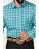 Image #3 - Wrangler Retro Men's Plaid Print Long Sleeve Pearl Snap Western Shirt, Teal, hi-res