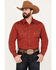 Image #1 - Wrangler Retro Men's Premium Solid Long Sleeve Snap Western Shirt, Red, hi-res