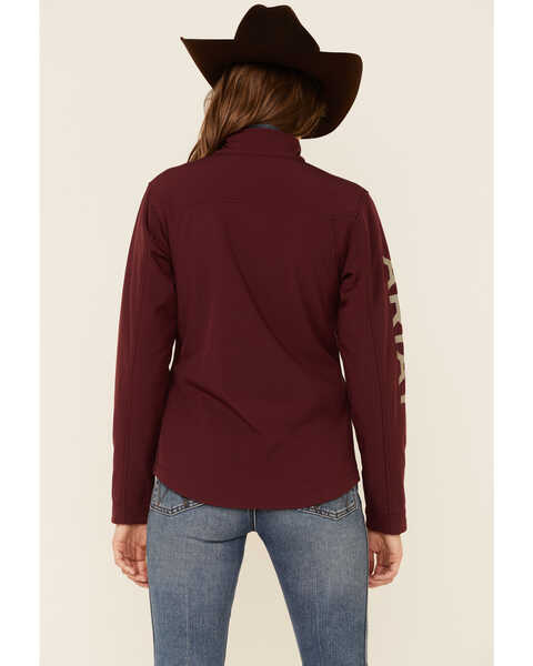Image #4 - Ariat Women's Wine New Team Logo Zip-Front Softshell Jacket , , hi-res