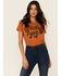 Bandit Brand Women's On The Road Again Short Sleeve Graphic Tee , Cognac, hi-res