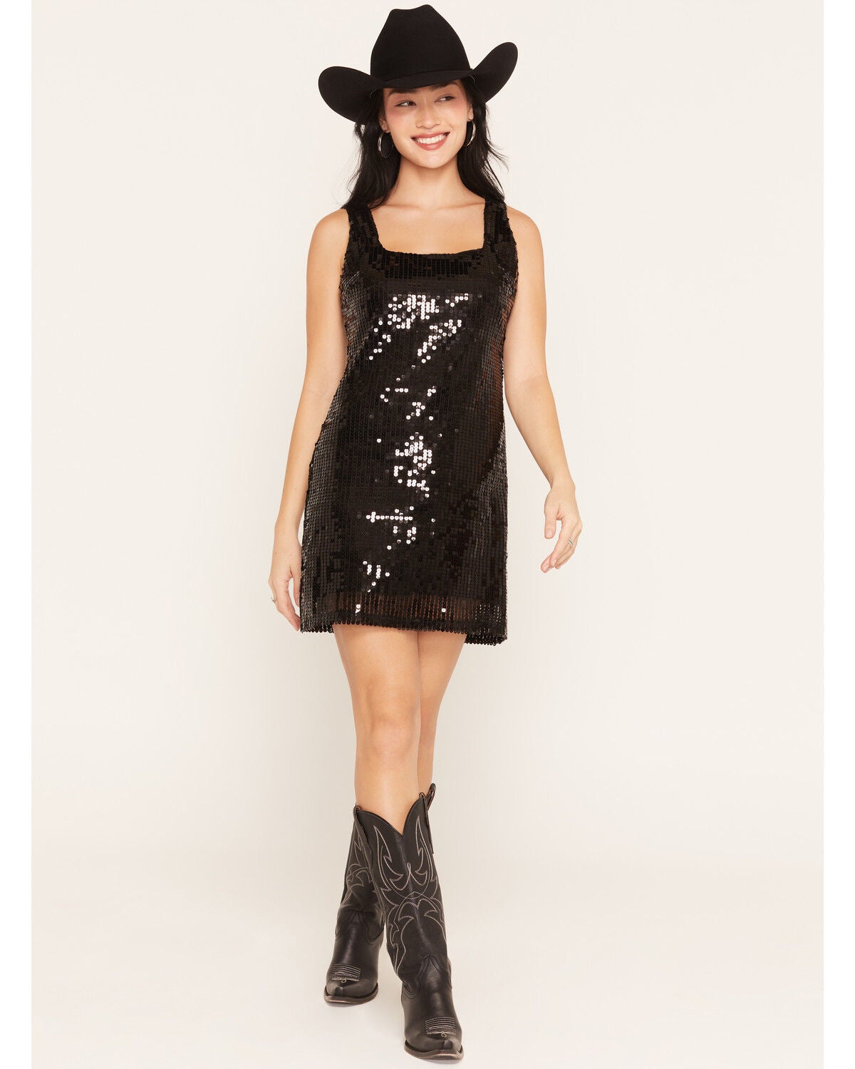 Sadie & Sage Women's Encore Sleeveless Sequins Mini Dress, Black, hi-res