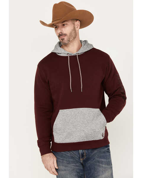 Hooey Men's Tundra Hooded Sweatshirt, Burgundy, hi-res