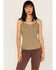 Shyanne Women's Cross Front Jersey Tank Top, Sage, hi-res
