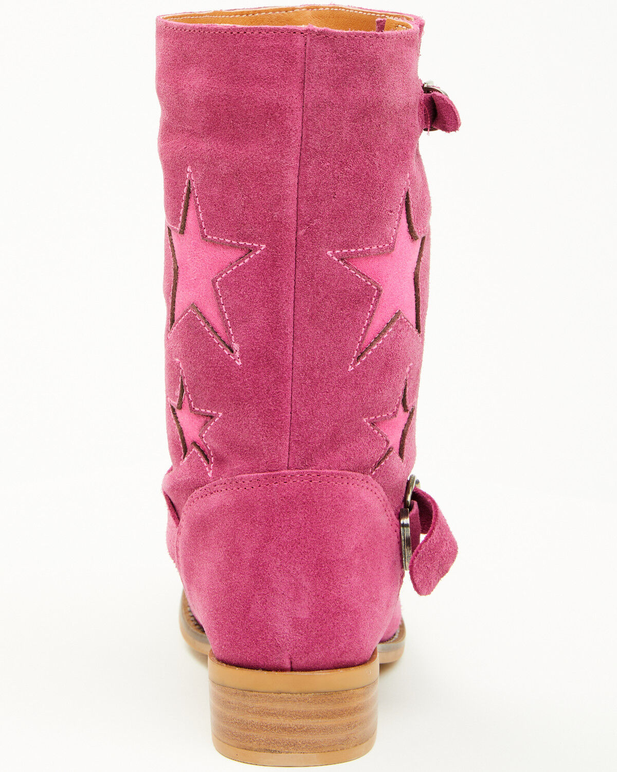 Image #4 - Dingo Little Girls' Blacklist Star Inlay Harness Boots - Square Toe, Pink, hi-res