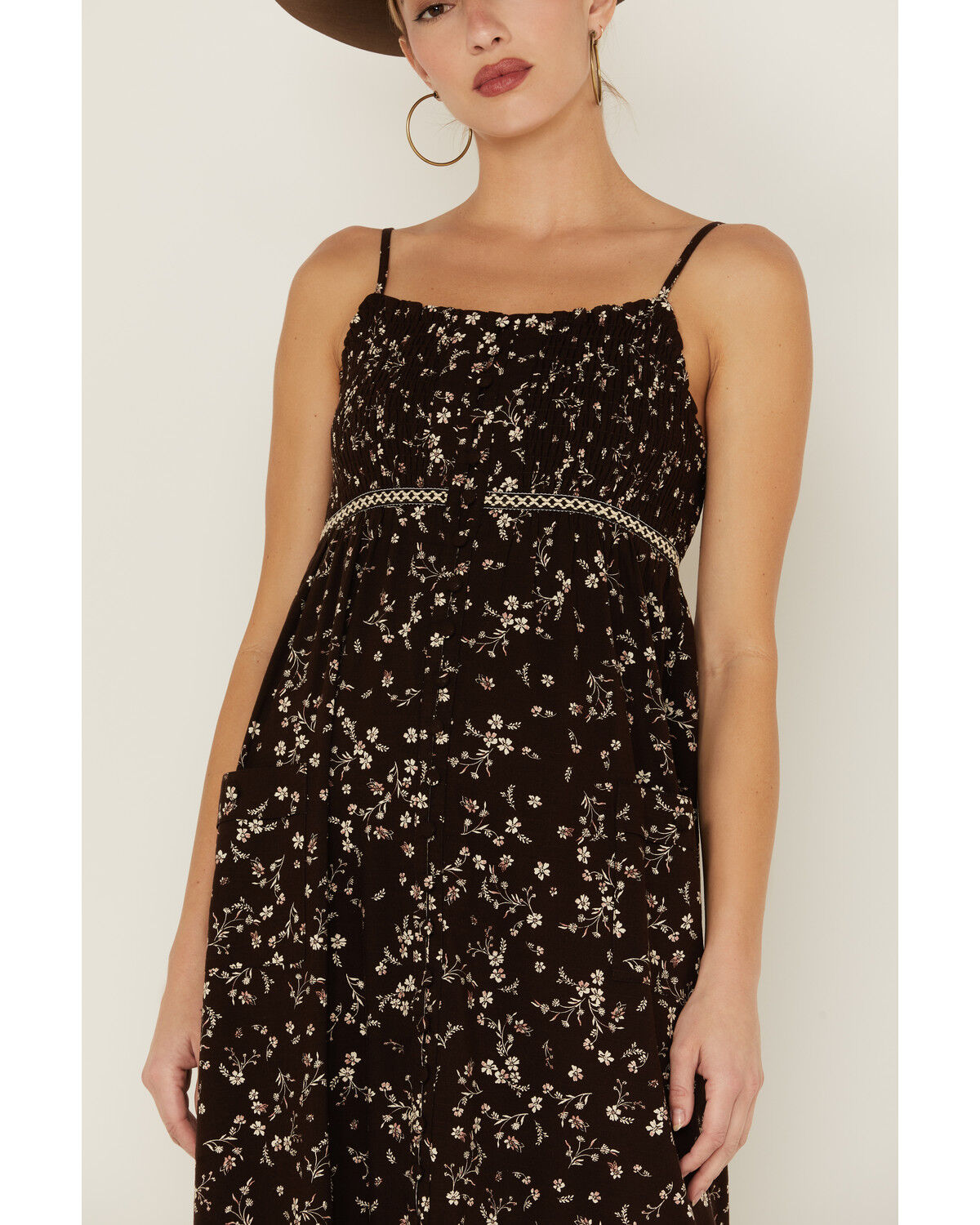 Image #3 - Cleo + Wolf Women's Dark Brown Floral Duster Dress, , hi-res