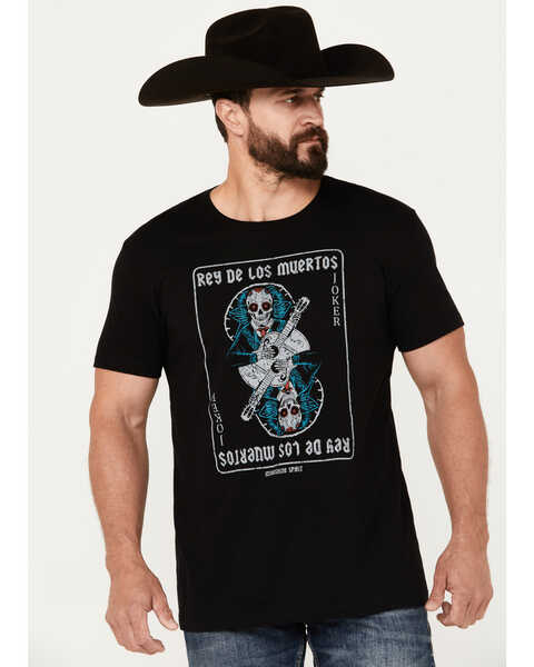 Image #1 - Moonshine Spirit Men's Guitar Cards Short Sleeve Graphic T-Shirt, Black, hi-res
