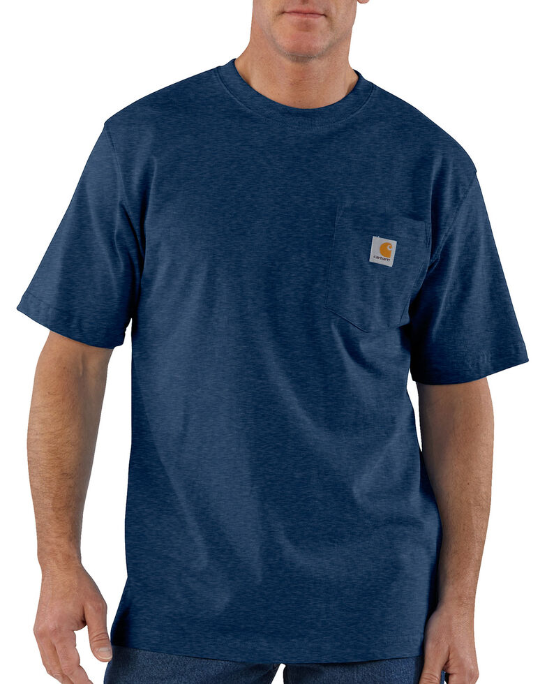 Carhartt Men's Workwear Pocket Short Sleeve Work T-Shirt - Big & Tall, Dark Blue, hi-res