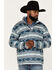 Image #1 - Ariat Men's Wesley Southwestern Print 1/4 Button Fleece Pullover , Grey, hi-res
