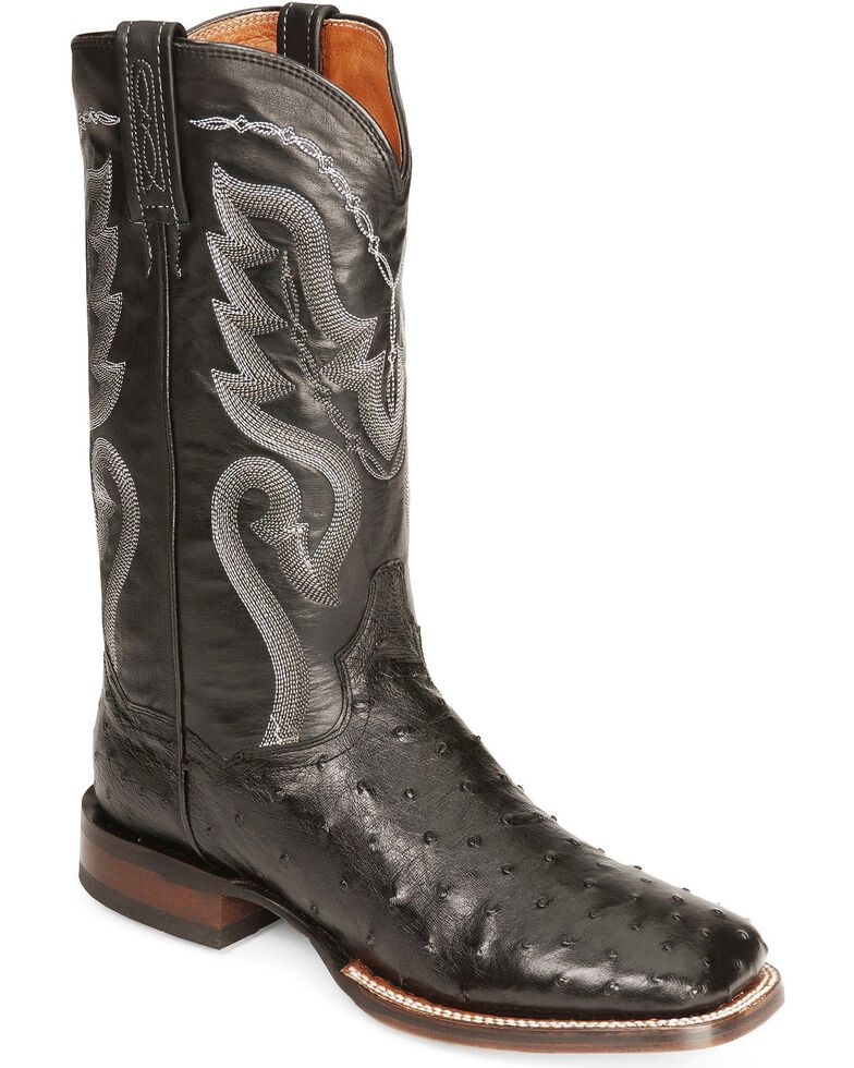 Dan Post Full Quill Ostrich Cowboy Certified Cowboy Boots - Wide Square