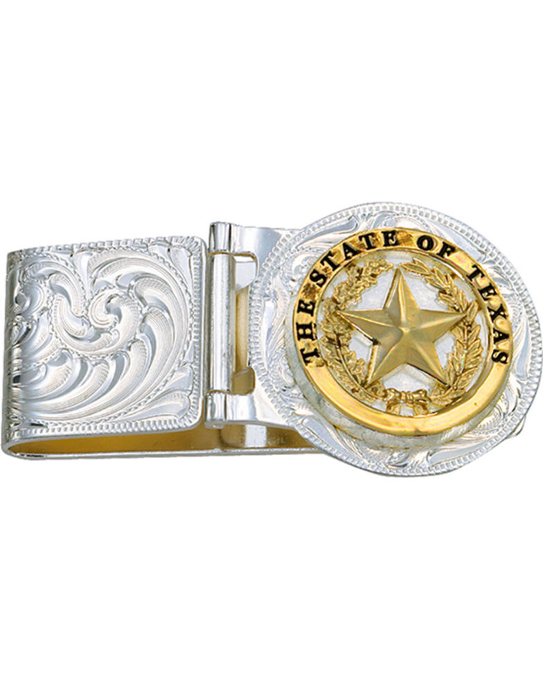 Montana Silversmiths Texas Star Hinged Money Clip, Silver, hi-res