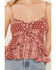 Image #5 - Cleo + Wolf Women's Bandana Print Sleeveless Tiered Cami, Brick Red, hi-res
