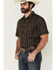 Image #2 - Cody James Men's Cactus Dobby Striped Print Short Sleeve Button-Down Stretch Western Shirt, Black, hi-res