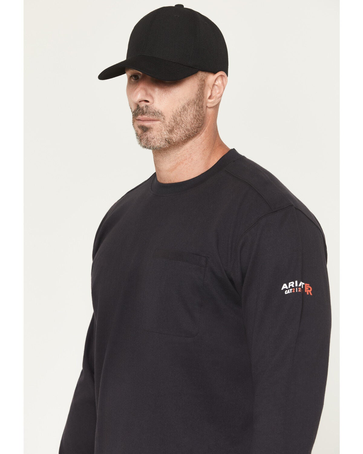 Image #3 - Ariat Men's FR Air Skull Long Sleeve Graphic Work Shirt, Black, hi-res
