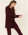 Free People Women's Around The Clock Henley Top , Wine, hi-res