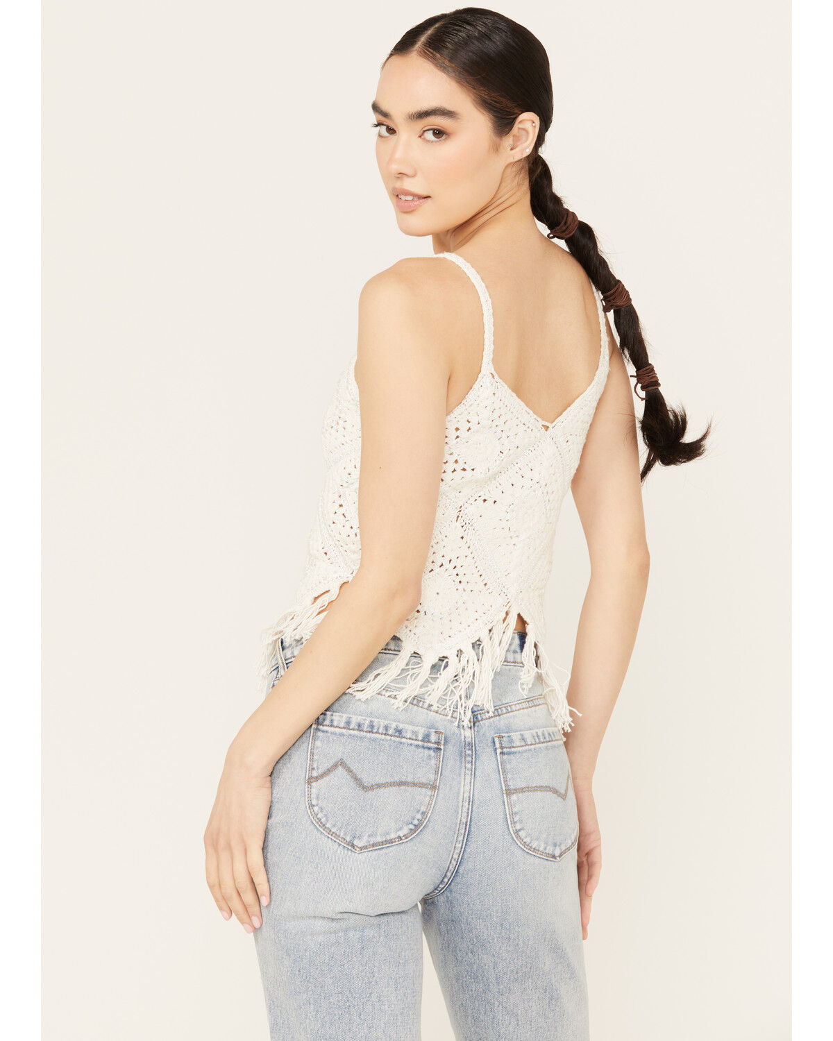 Image #4 - Shyanne Women's Crochet Fringe Tank, White, hi-res