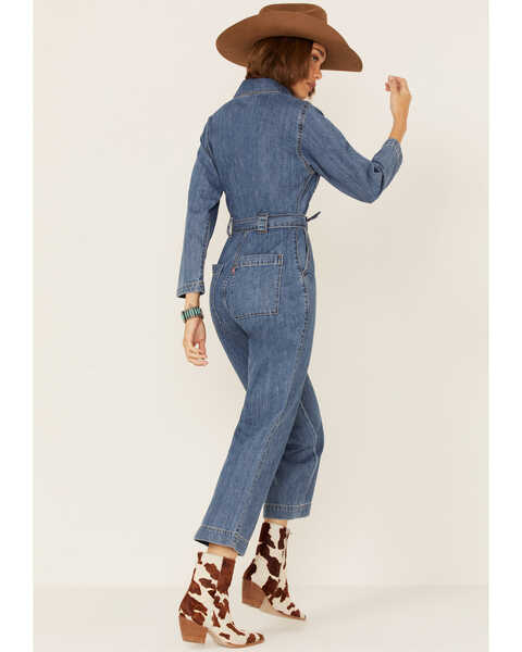 Levi's Women's Denim Blue Crop Jumpsuit, , hi-res