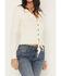 Image #3 - Shyanne Women's Lace Trim Tie-Front Long Sleeve Top, Cream, hi-res
