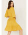 Wrangler Retro Women's Western Long Sleeve Vintage Ruffle Dress, Mustard, hi-res