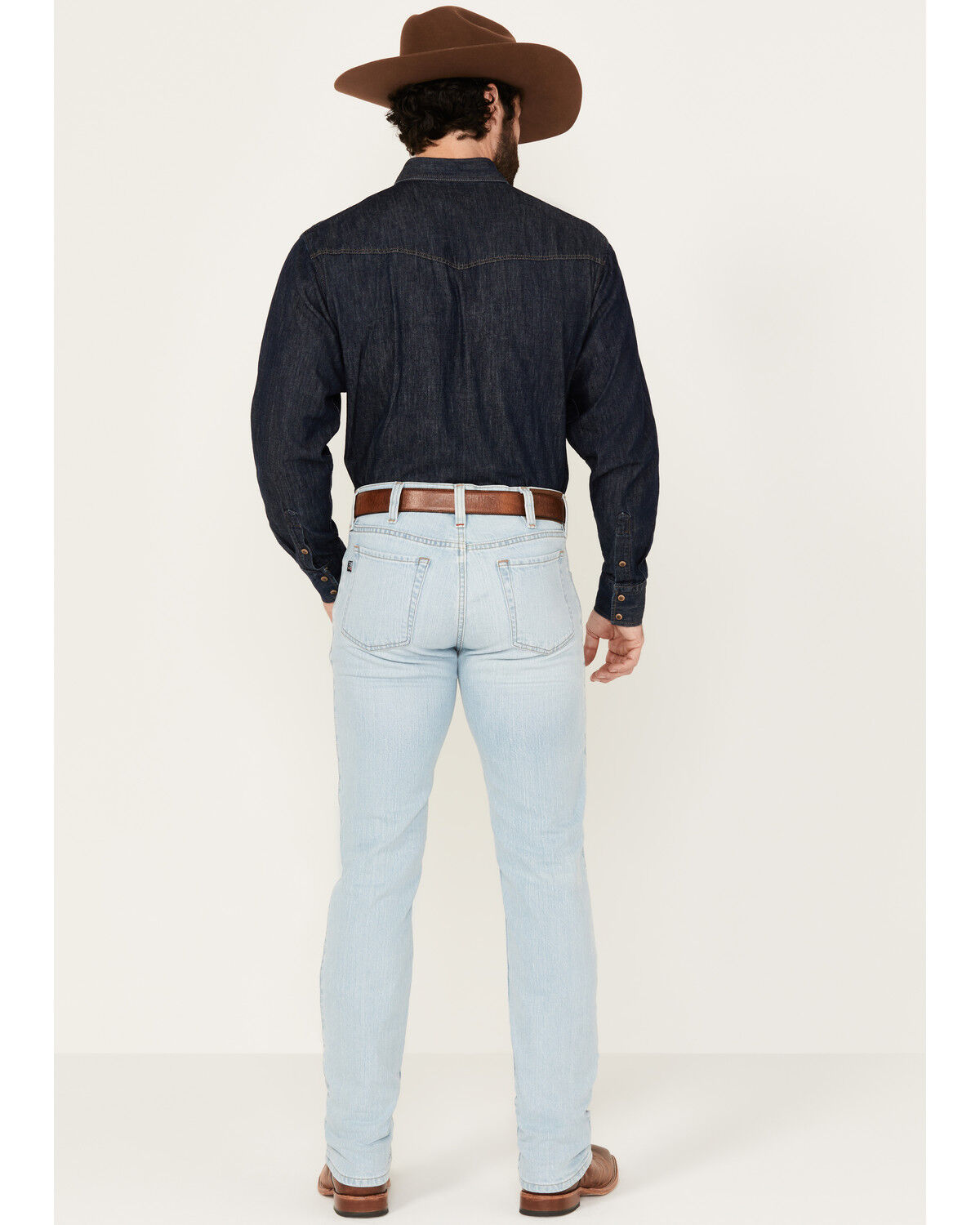 Image #3 - Justin Men's J1 Original Light Wash Modern Slim Straight Stretch Denim Jeans, Light Wash, hi-res