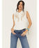 Image #1 - Wrangler Retro Women's Embroidered Sleeveless Snap Western Shirt, White, hi-res