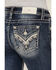 Image #2 - Miss Me Women's Dark Wash Mid Rise Bootcut Stretch Denim Jeans, Dark Wash, hi-res