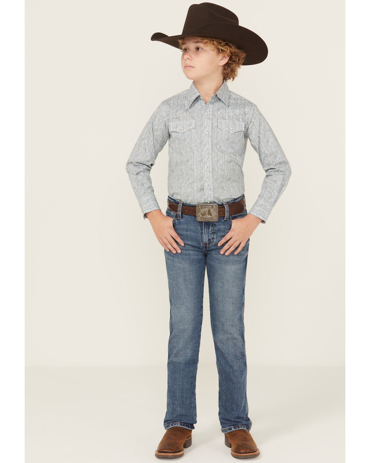 Image #1 - Wrangler Retro Boys' Medium Wash Slim Bootcut Stretch Denim Jeans, Medium Wash, hi-res