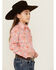 Image #2 - Panhandle Girls' Conversation Print Long Sleeve Pearl Snap Western Shirt, Pink, hi-res