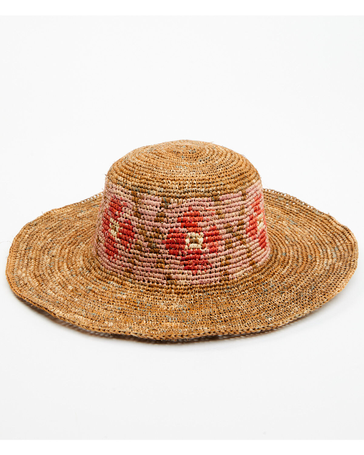 Image #1 - Shyanne Women's Floral Crochet Straw Fashion Sun Hat, Tan, hi-res