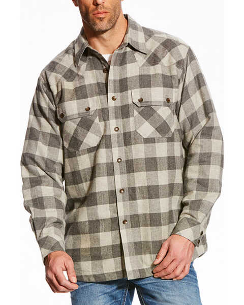 Image #1 - Ariat Men's Wes Retro Western Woven Shirt Jacket , Grey, hi-res