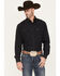 Image #1 - Wrangler Men's Performance Solid Long Sleeve Snap Western Shirt, Black, hi-res