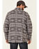 Rock & Roll Denim Men's Southwestern Jacquard Print Long Sleeve Button Down Shirt Jacket , Charcoal, hi-res