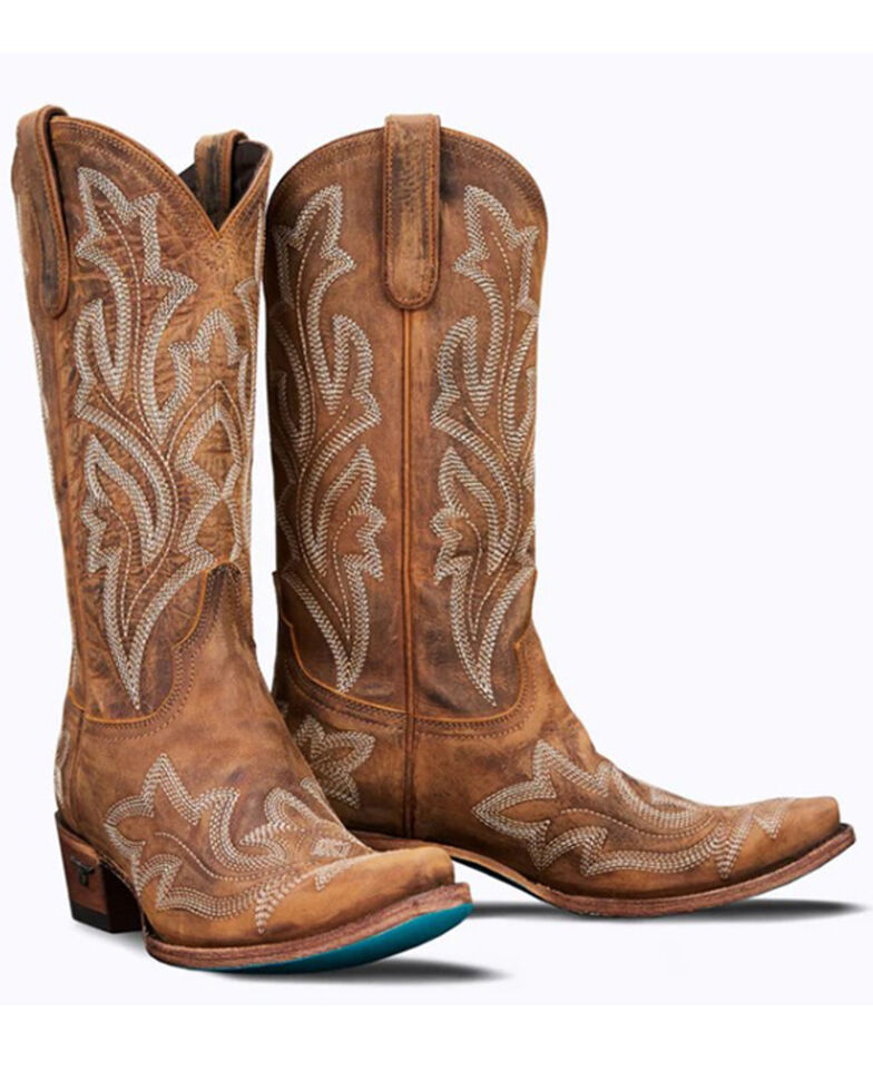 Lane Women's Saratoga Tan Cowgirl Boots - Snip Toe , Brown, hi-res