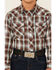 Image #3 - Roper Boys' Plaid Print Horseshoe Long Sleeve Snap Western Shirt, Brown, hi-res