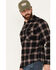 Image #2 - Brixton Men's Bowery Stretch Plaid Print Long Sleeve Button-Down Flannel Shirt, Black, hi-res