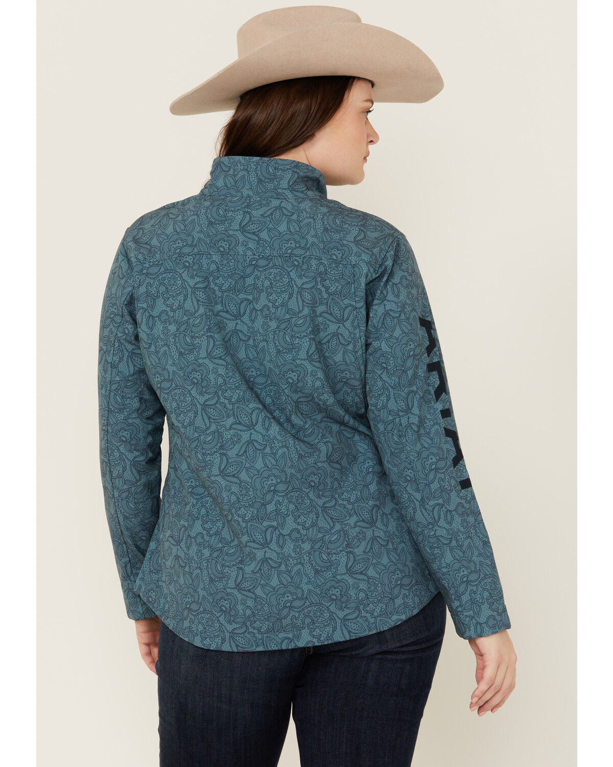 Image #4 - Ariat Women's Printed Team Softshell Jacket - Plus, Teal, hi-res