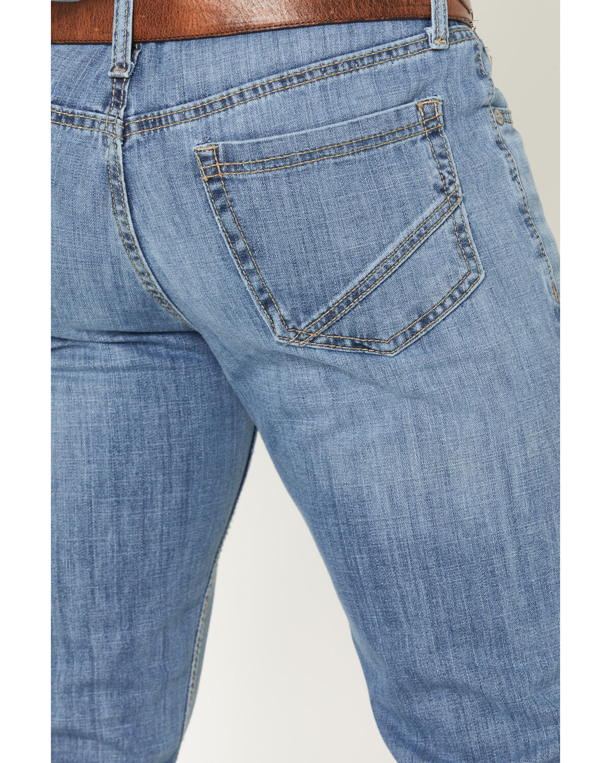 Image #4 - Cinch Men's Light Wash Ian Slim Bootcut Performance Stretch Denim Jeans, Indigo, hi-res