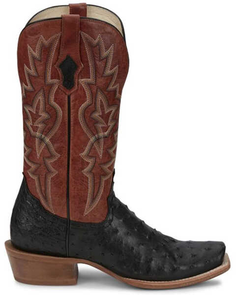 Image #2 - Tony Lama Men's Rylen Full Quill Ostrich Exotic Western Boots - Square Toe , Black, hi-res