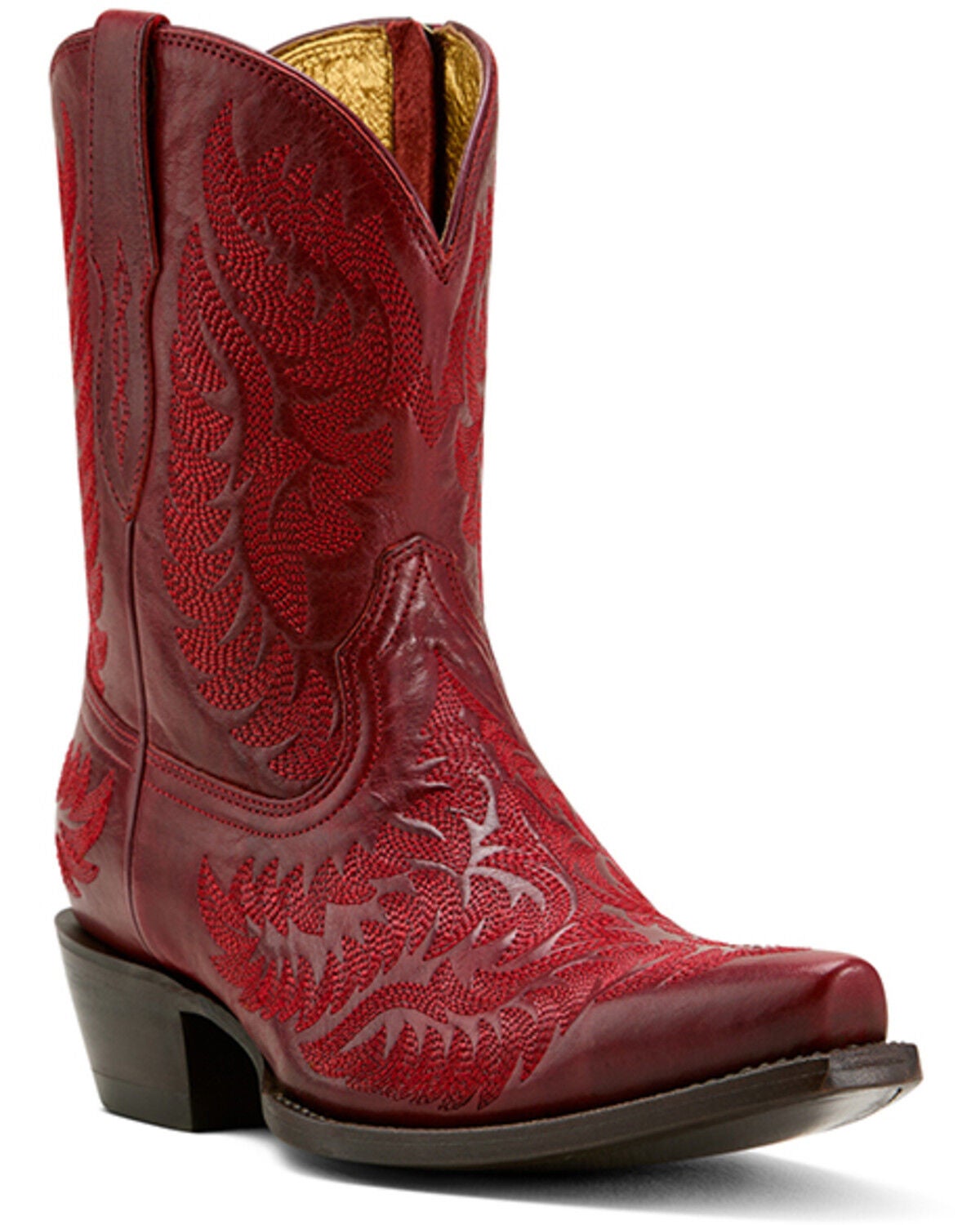 Ariat Women's Cate Western Booties - Snip Toe, Red, hi-res