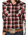 Ely Walker Men's Plaid Print Long Sleeve Snap Western Shirt, Red, hi-res