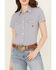 Image #3 - Ariat Women's Boot Barn Exclusive Gingham Print Short Sleeve Button-Down VentTEK Stretch Shirt, Blue/white, hi-res
