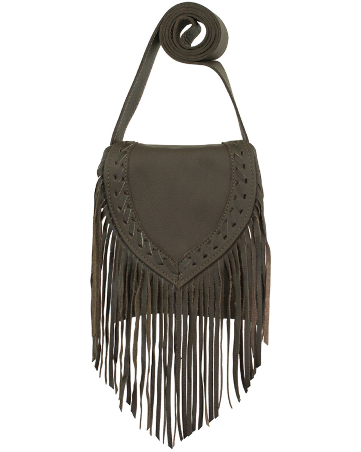 Image #1 - American West Women's Fringe Saddle Crossbody, Chocolate, hi-res