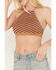 Image #2 - Fornia Women's Stripe Halter Bralette, Rust Copper, hi-res